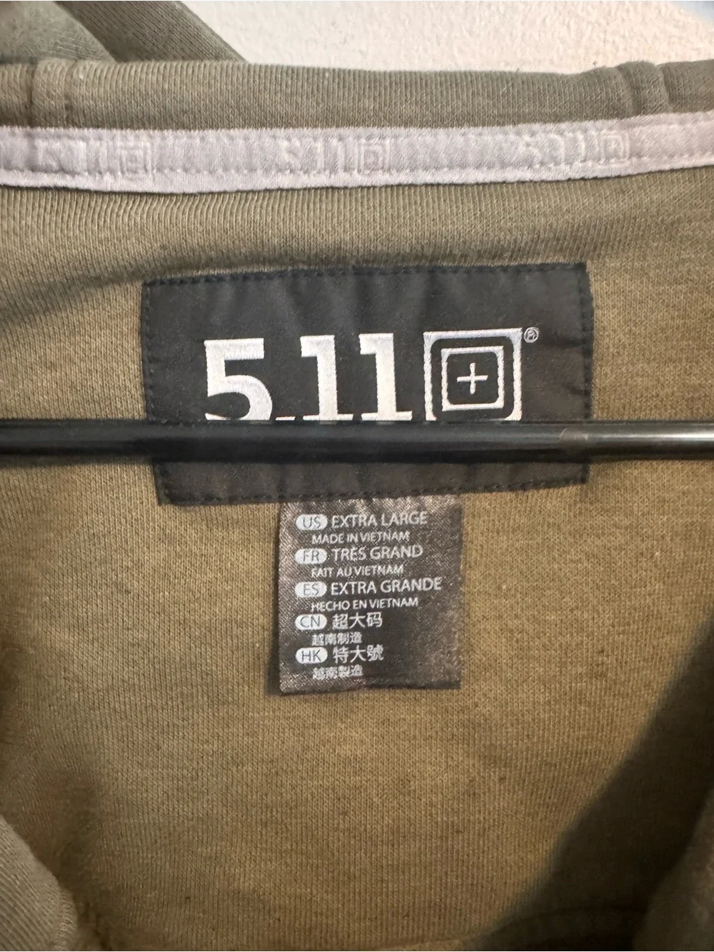 5.11 Tactical Men’s XL Olive Green Full Zip Hooded Jacket Utility